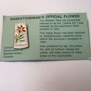 Saskatchewan Prairie Lily Enamel Pin